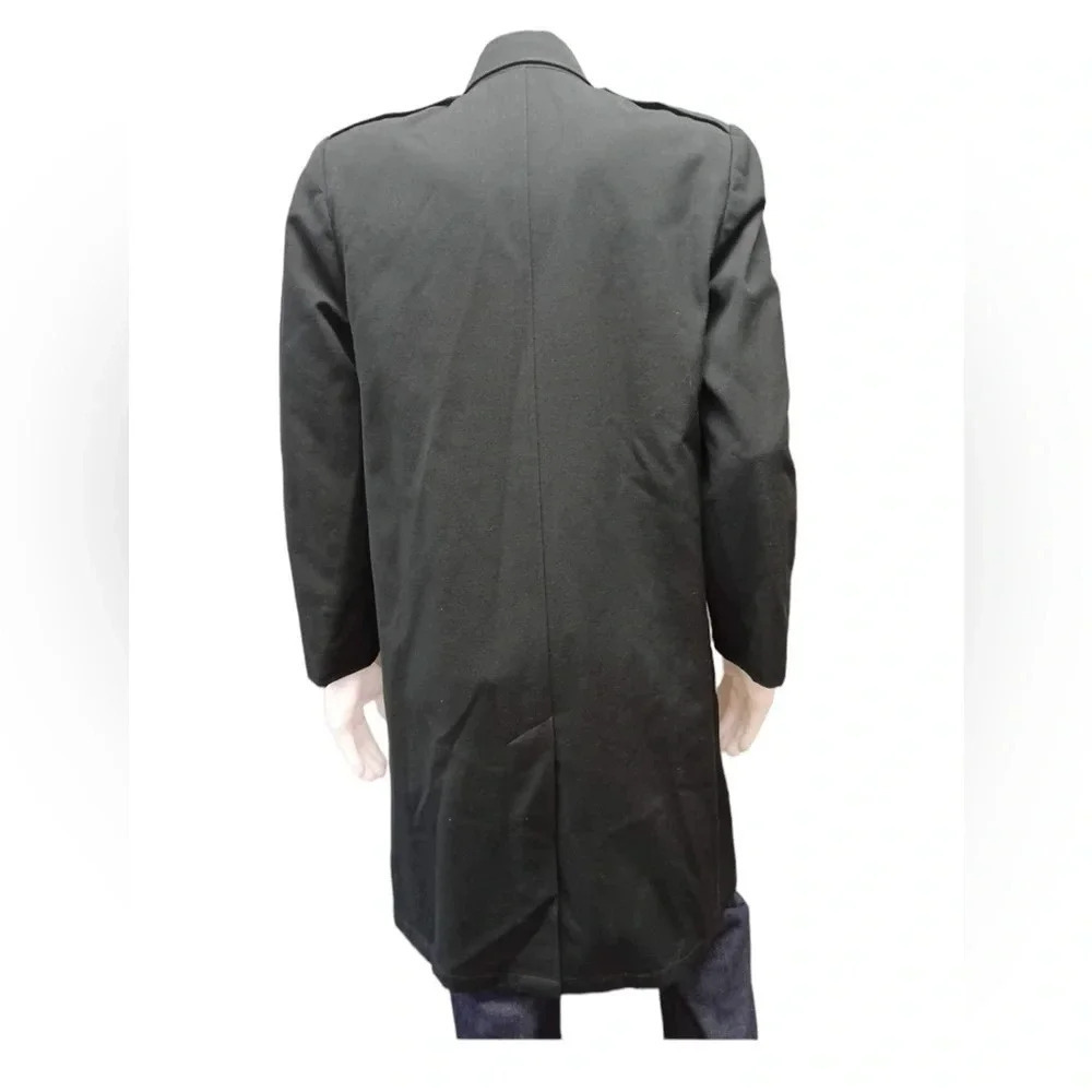 Shiff & CO Inc  100% Wool Black Trench Coat Size 7038 - Picture 2 of 13